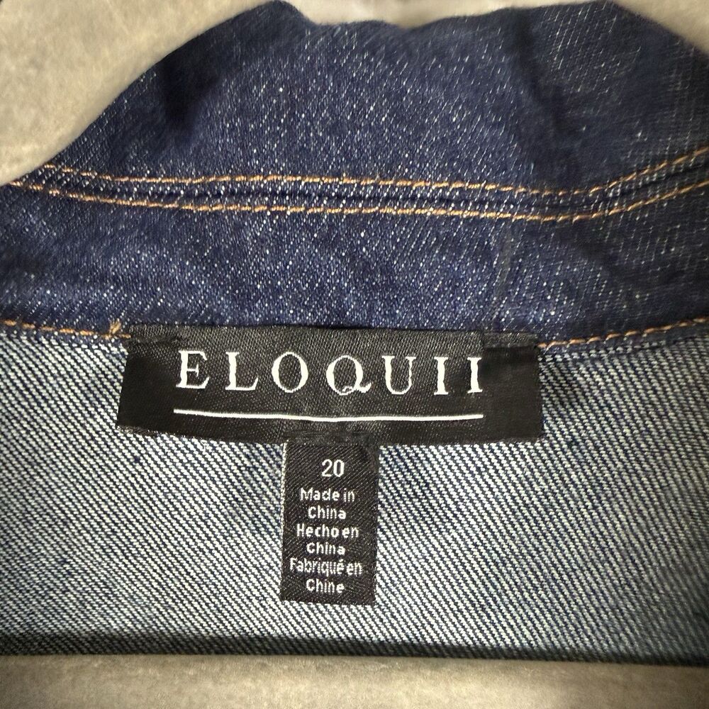 Eloquii Denim Collared Wrap Romper Women Plus Size 20 Dark Blue Utility Chic - Picture 5 of 13